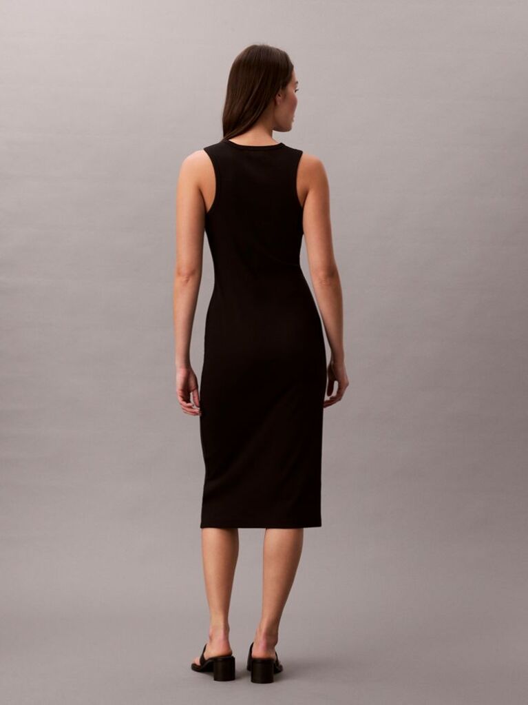 Black Monogram Rib Midi Tank Dress  Women