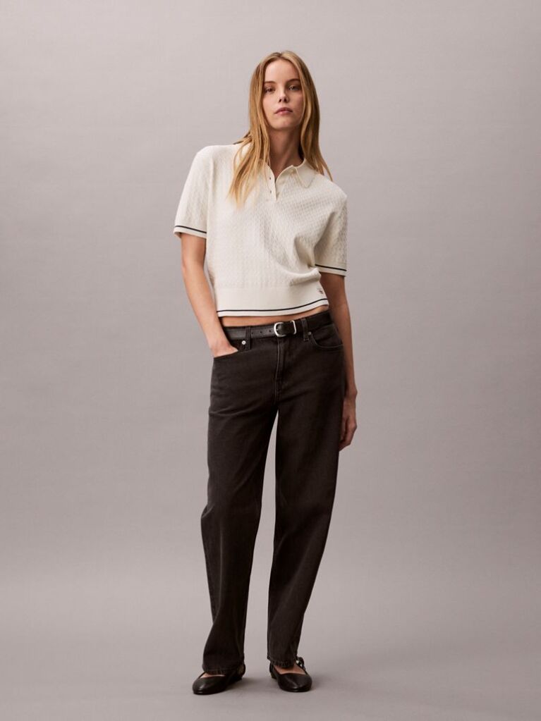 White Cable Knit Short Sleeve Jumper  Women