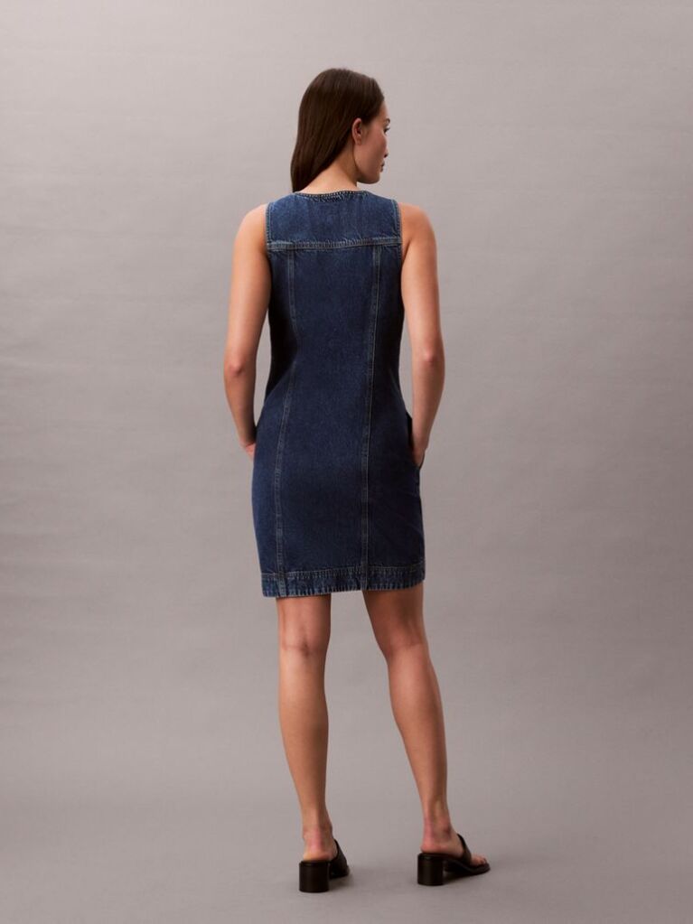 Denim Sleeveless Denim Trucker Dress  Women