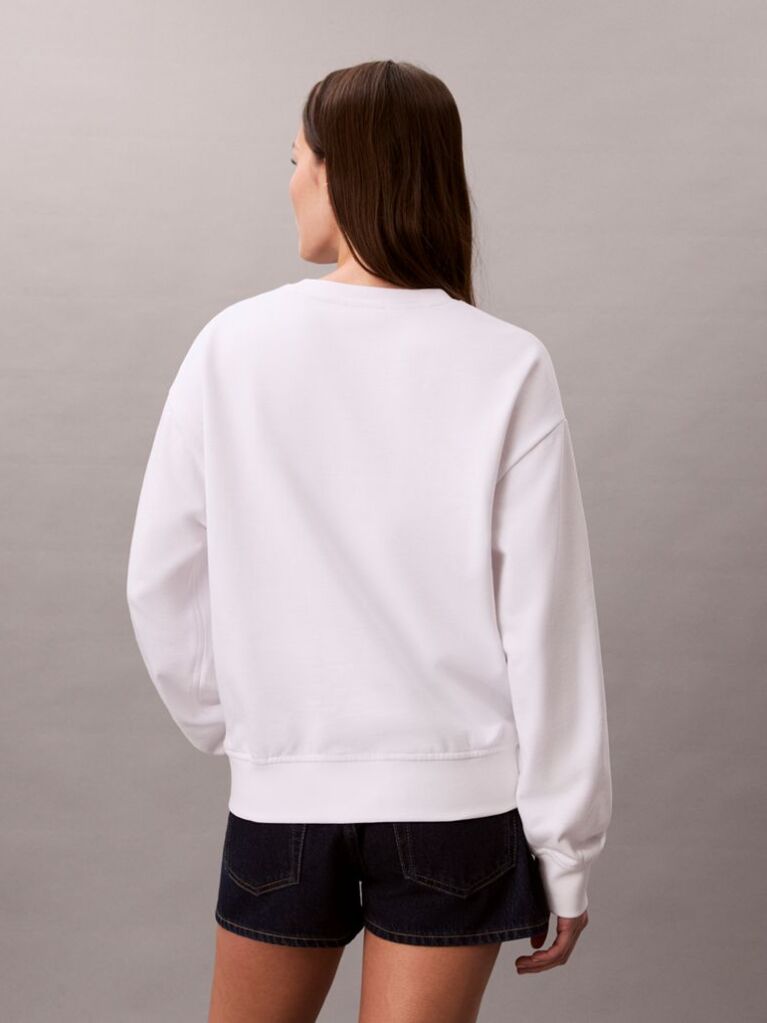 White Varsity Logo Sweatshirt  Women