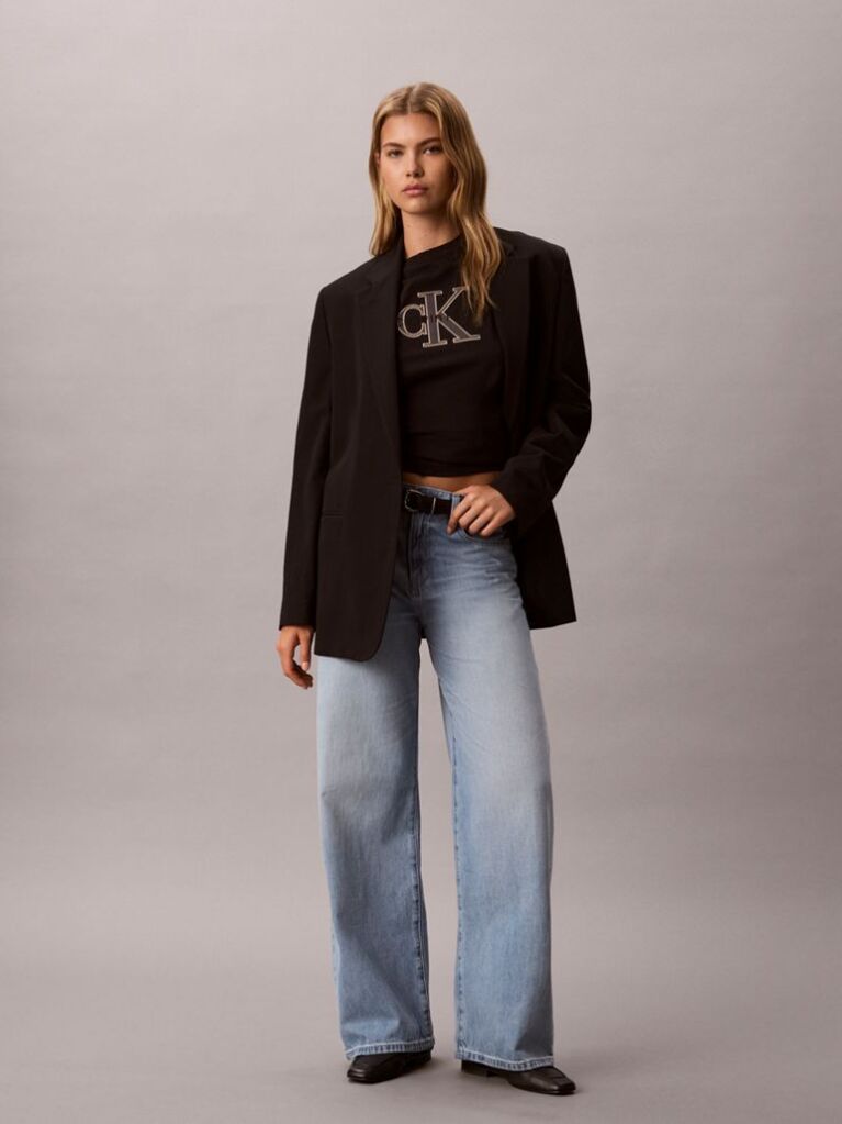 Black Monogram Appliqué T-shirt  Women