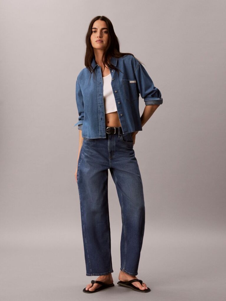 Denim Cropped Fit Shirt  Women