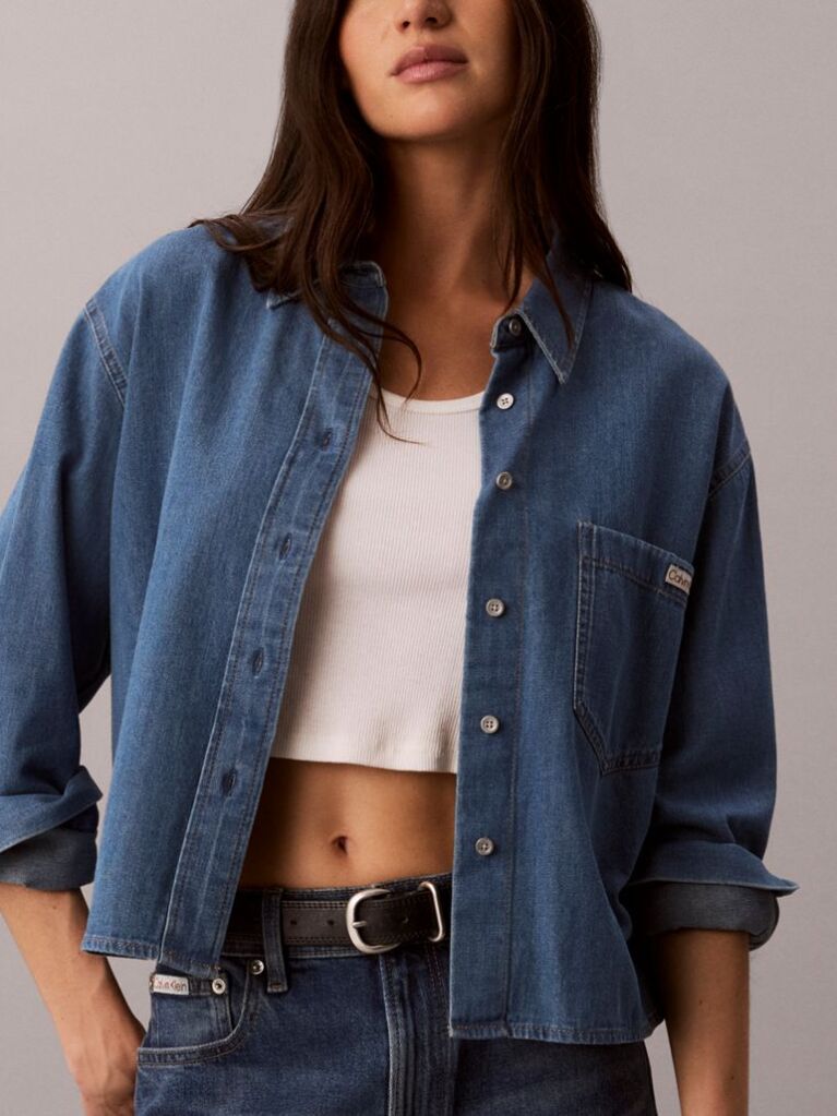 Denim Cropped Fit Shirt  Women