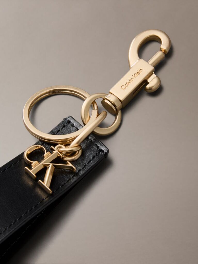 Black Monogram Key Fob  Men