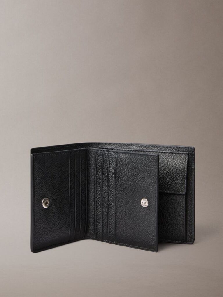 Black Full-Grain Leather RFID Trifold Wallet  Men