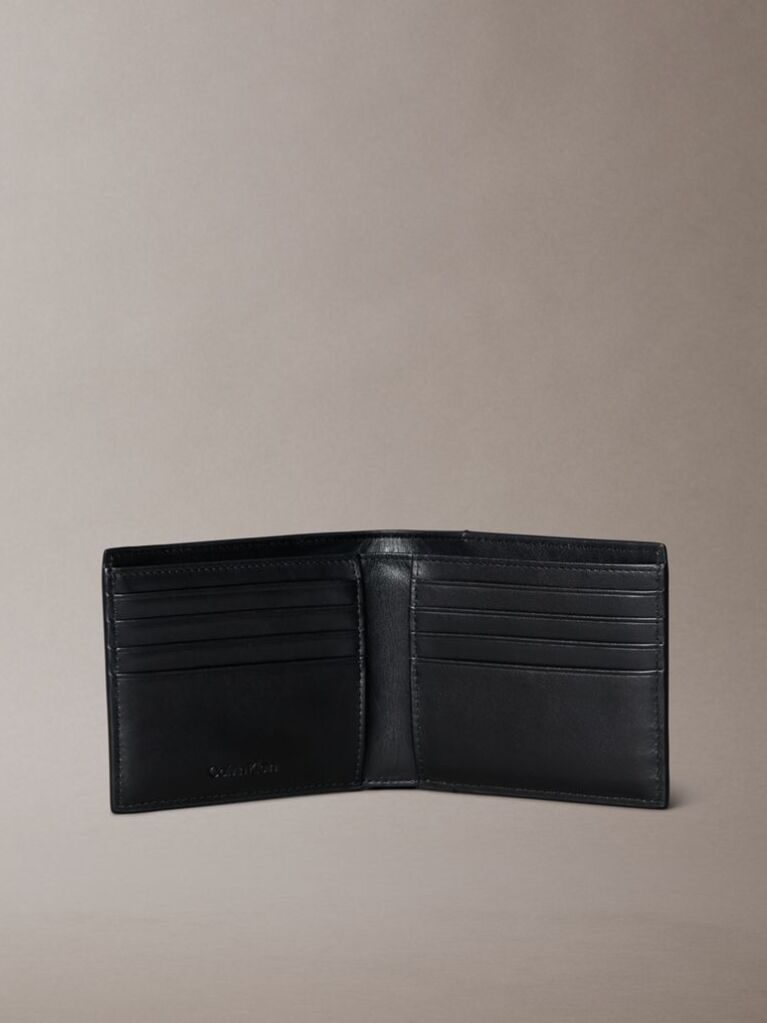 Black Leather RFID Slimfold Wallet  Men