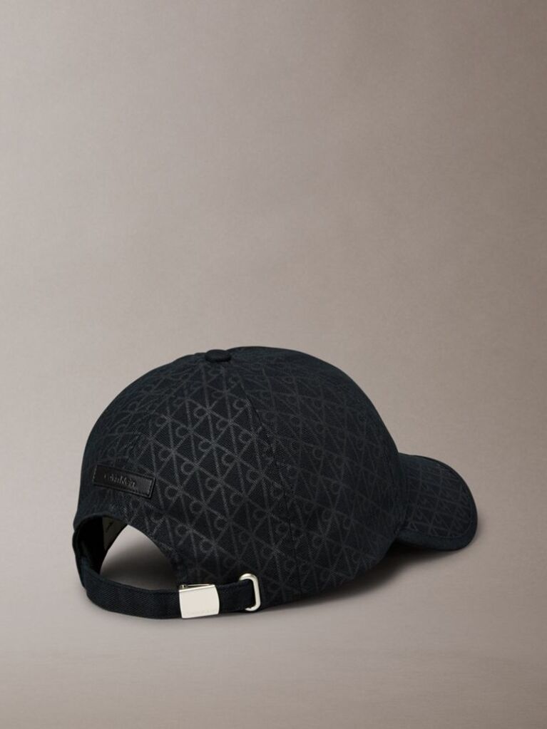 Black Canvas Emblem Logo Baseball Cap  Men