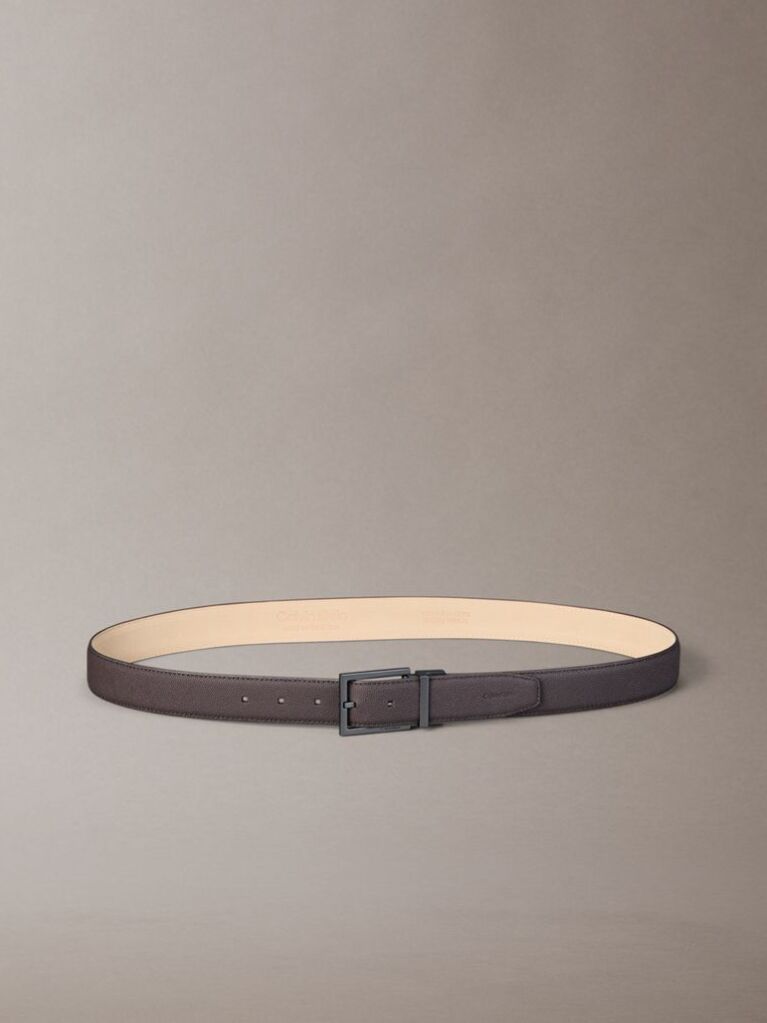 Brown Caviar Texture Full-Grain Leather Belt  Men