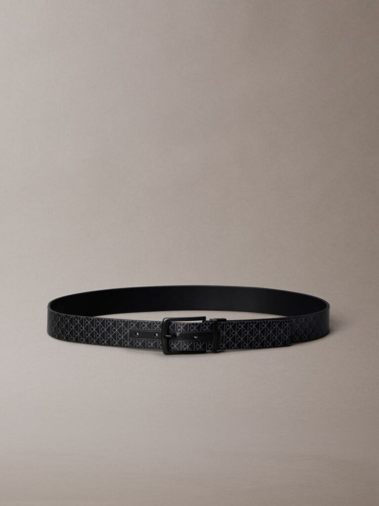 Black Reversible Logo Belt  Men