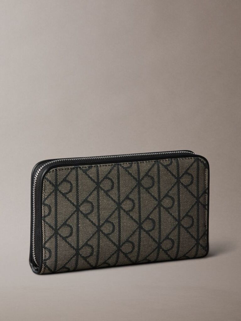 Multi RFID Logo Jacquard Passport Wallet  Women