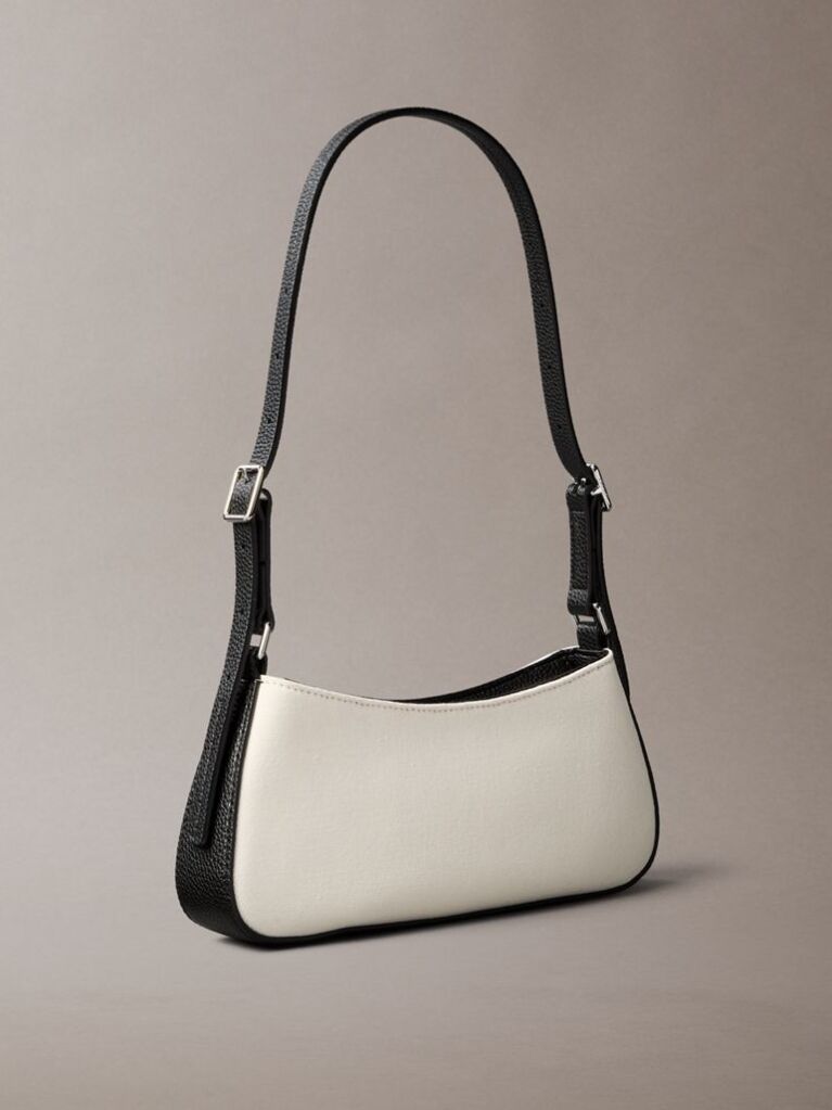 White Cotton Canvas Shoulder Bag  Women
