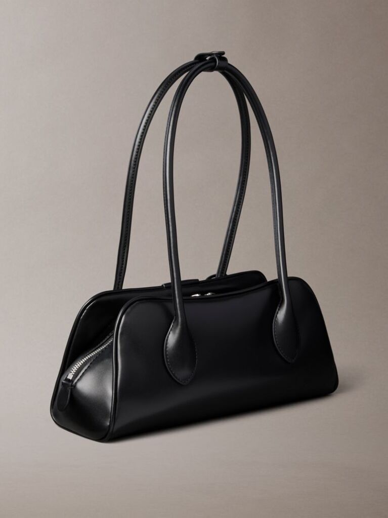 Black Trio Compartment Shoulder Bag  Women