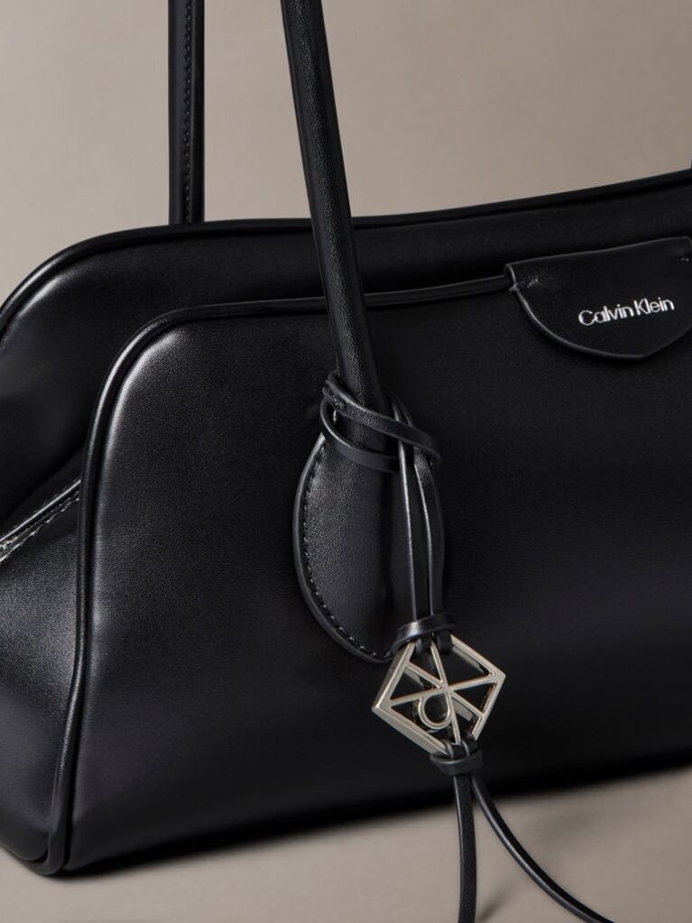 Black Trio Compartment Shoulder Bag  Women