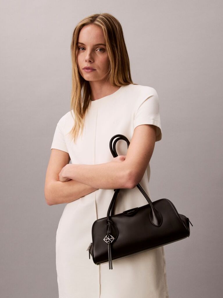 Black Trio Compartment Shoulder Bag  Women