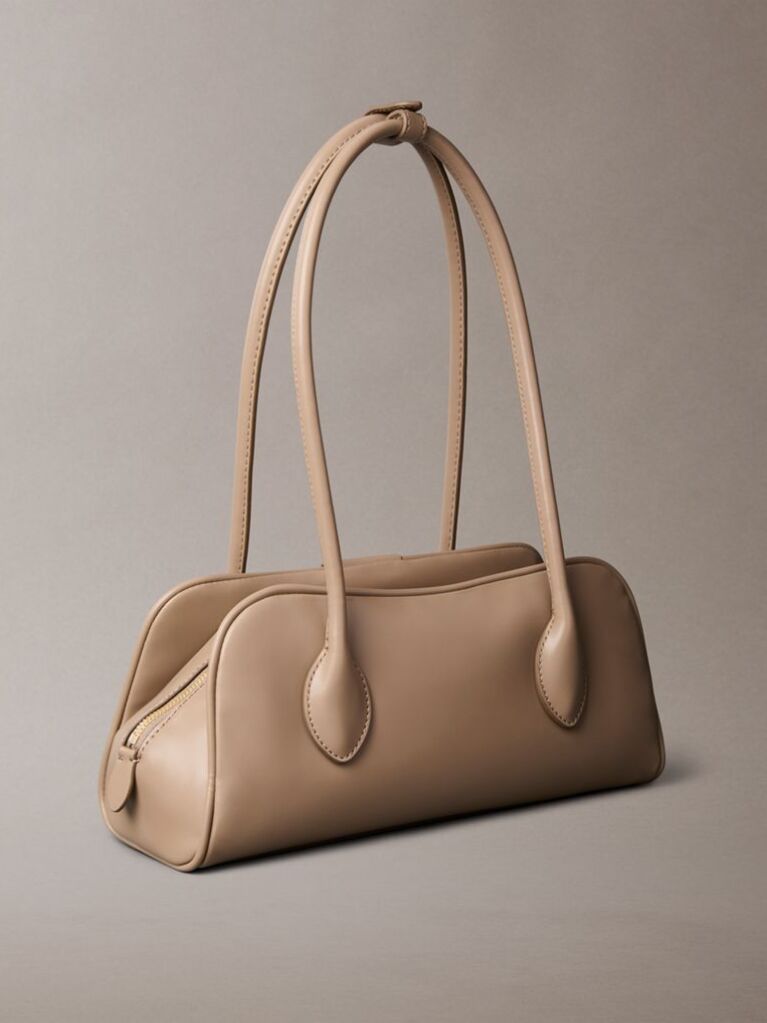 Beige Trio Compartment Shoulder Bag  Women