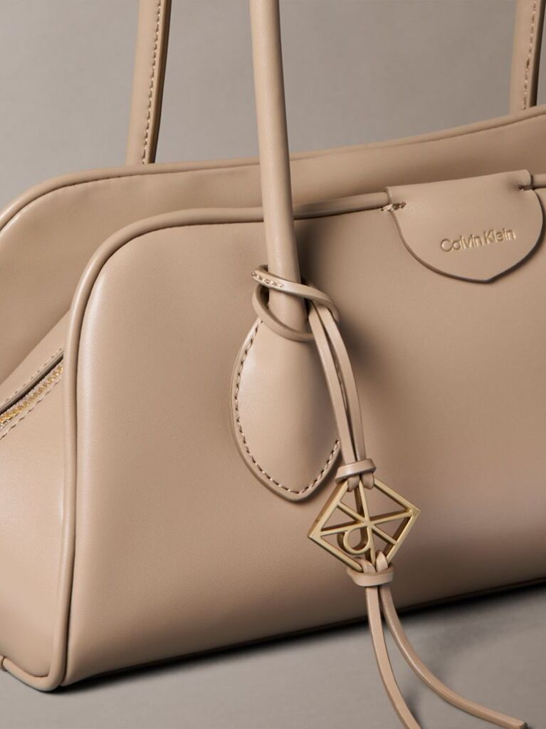 Beige Trio Compartment Shoulder Bag  Women