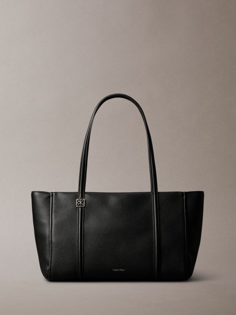 Black Pebble Grain Tote Bag  Women