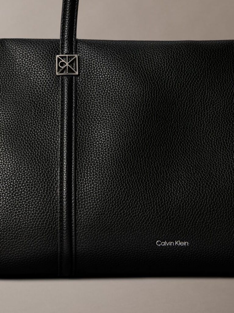 Black Pebble Grain Tote Bag  Women