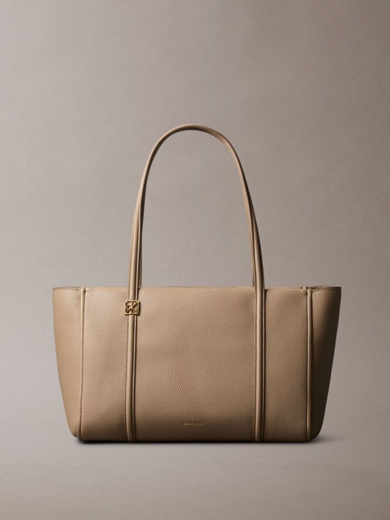 Beige Pebble Grain Tote Bag  Women