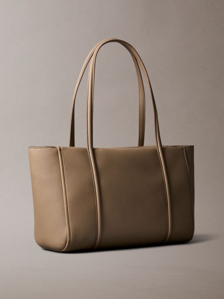 Beige Pebble Grain Tote Bag  Women