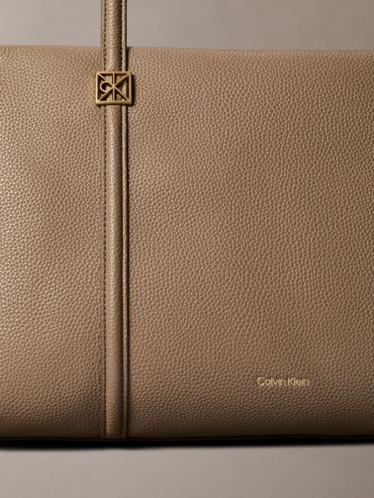 Beige Pebble Grain Tote Bag  Women
