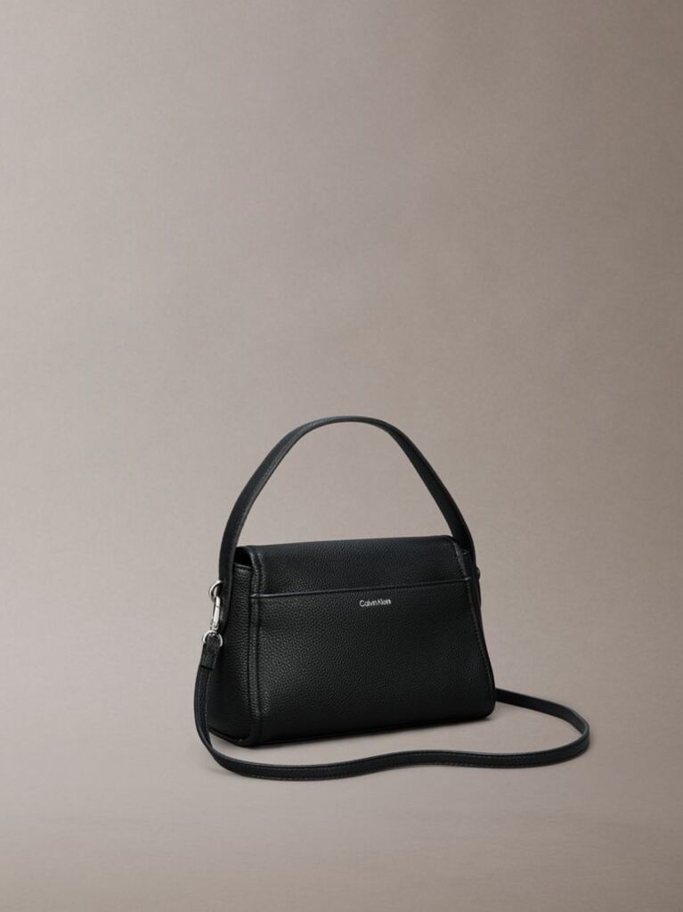 Black Pebble Grain Shoulder Bag  Women