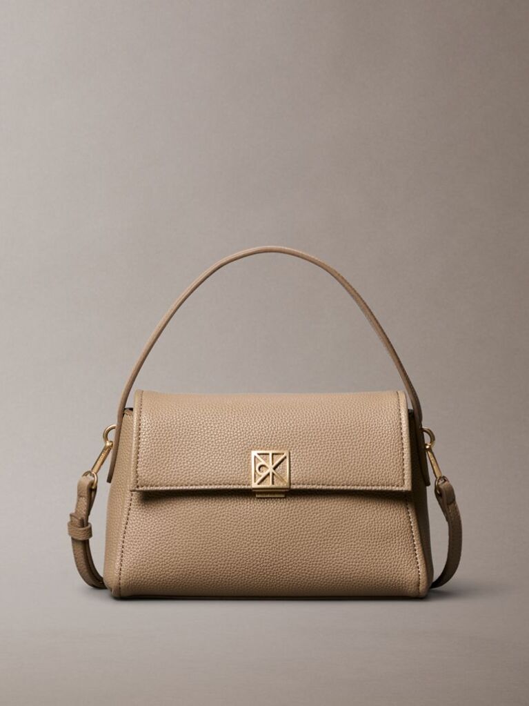 Beige Pebble Grain Shoulder Bag  Women