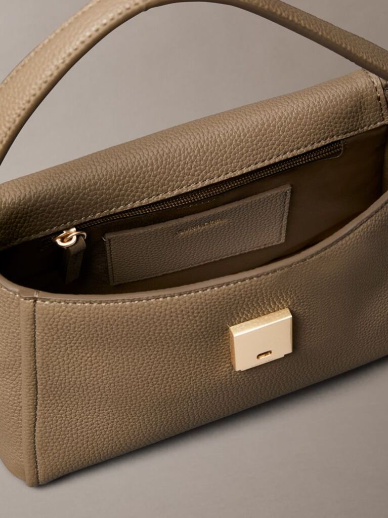 Beige Pebble Grain Shoulder Bag  Women