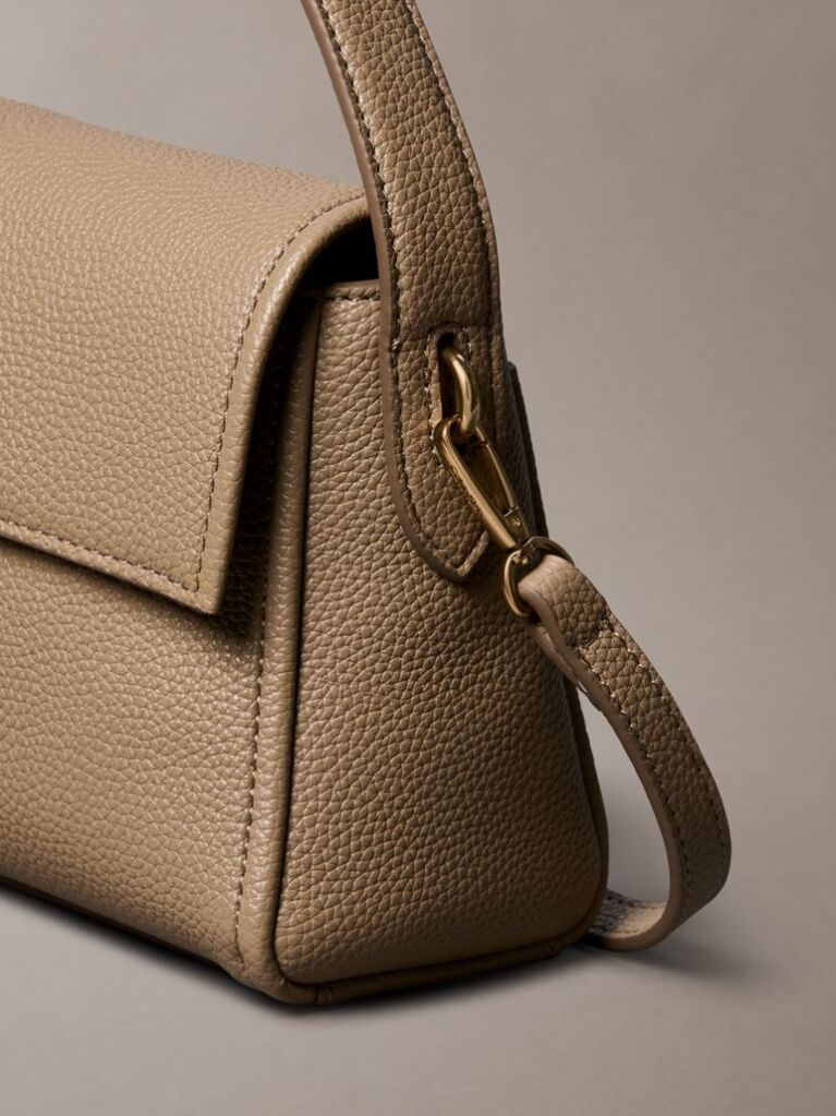 Beige Pebble Grain Shoulder Bag  Women
