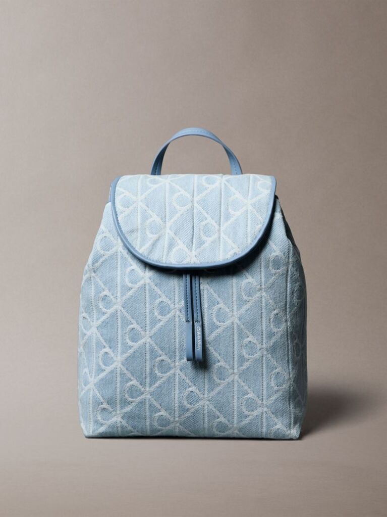 Denim Denim Logo Jacquard Backpack  Women