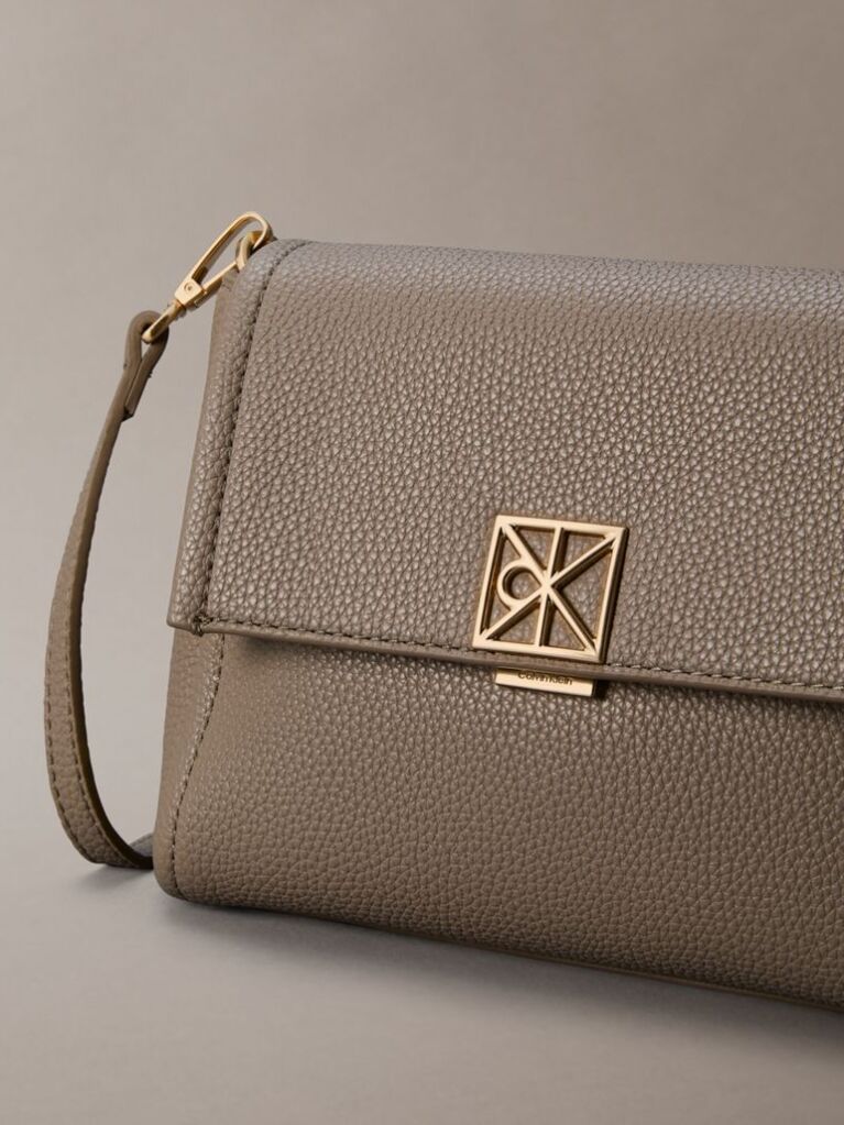Beige Pebble Grain Crossbody Bag  Women