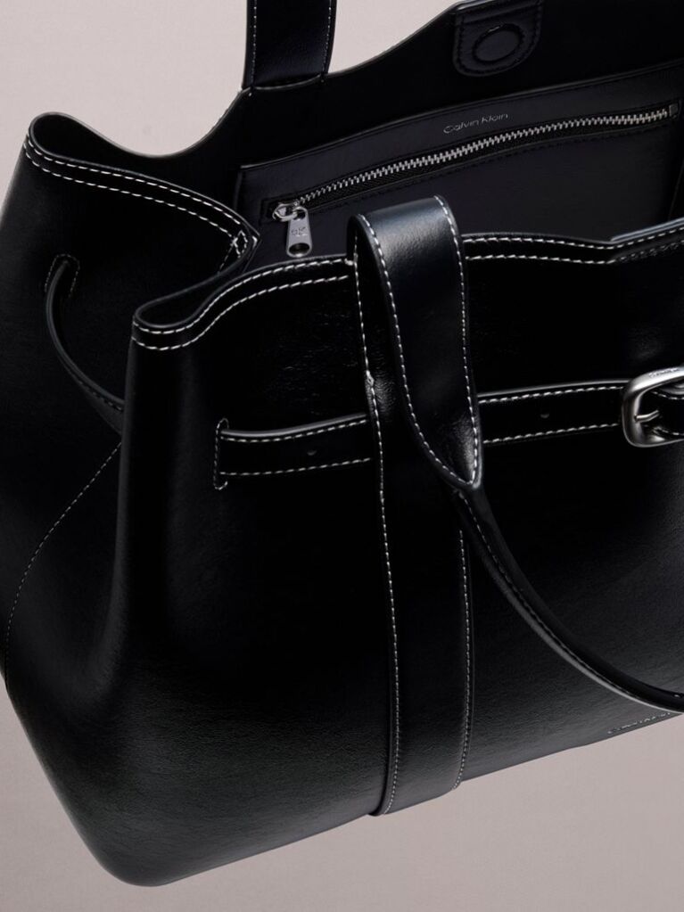Black Buckle Laptop Tote Bag  Women