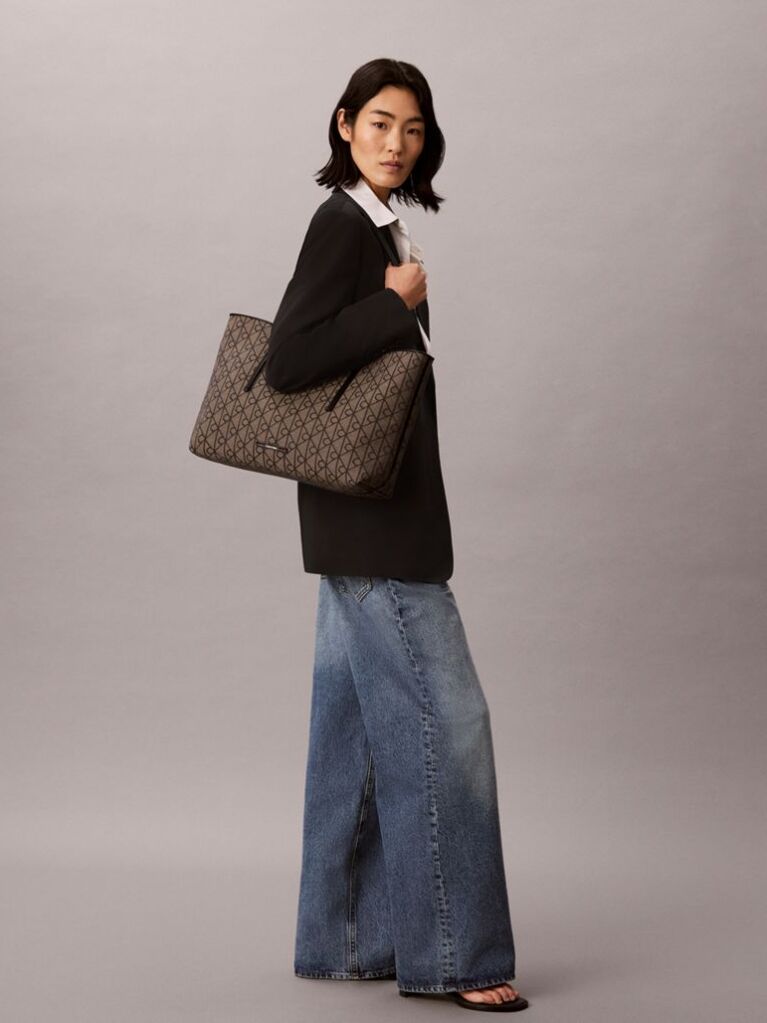 Multi Emblem Logo Jacquard Tote Bag with Pouch  Women