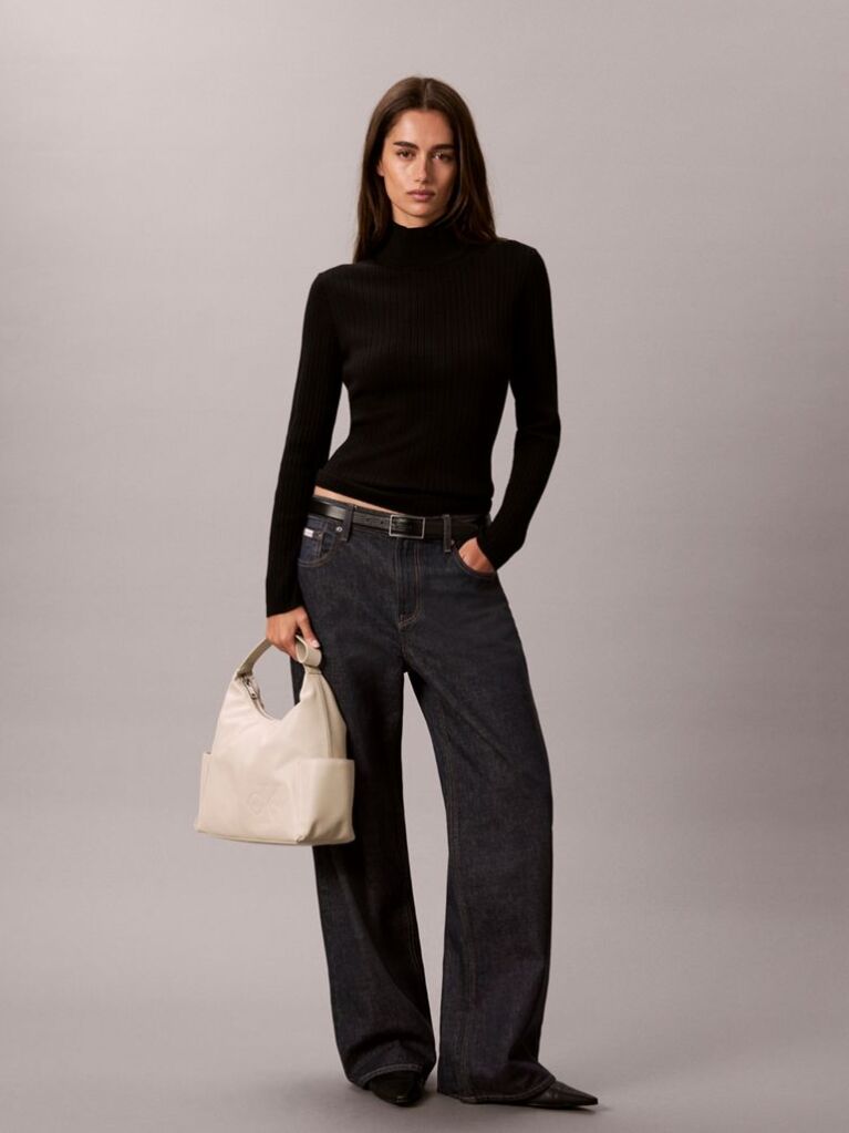 White Debossed Monologo Pocket Shoulder Bag  Women