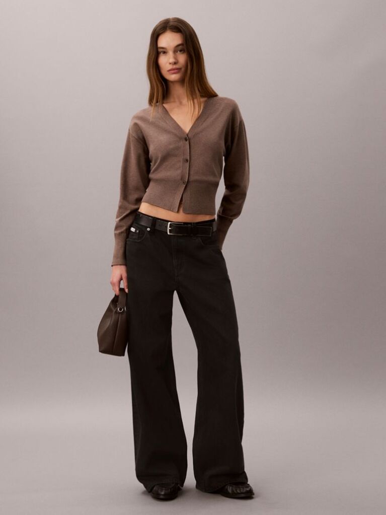 Brown Logo Strap Textured Crossbody Bag  Women