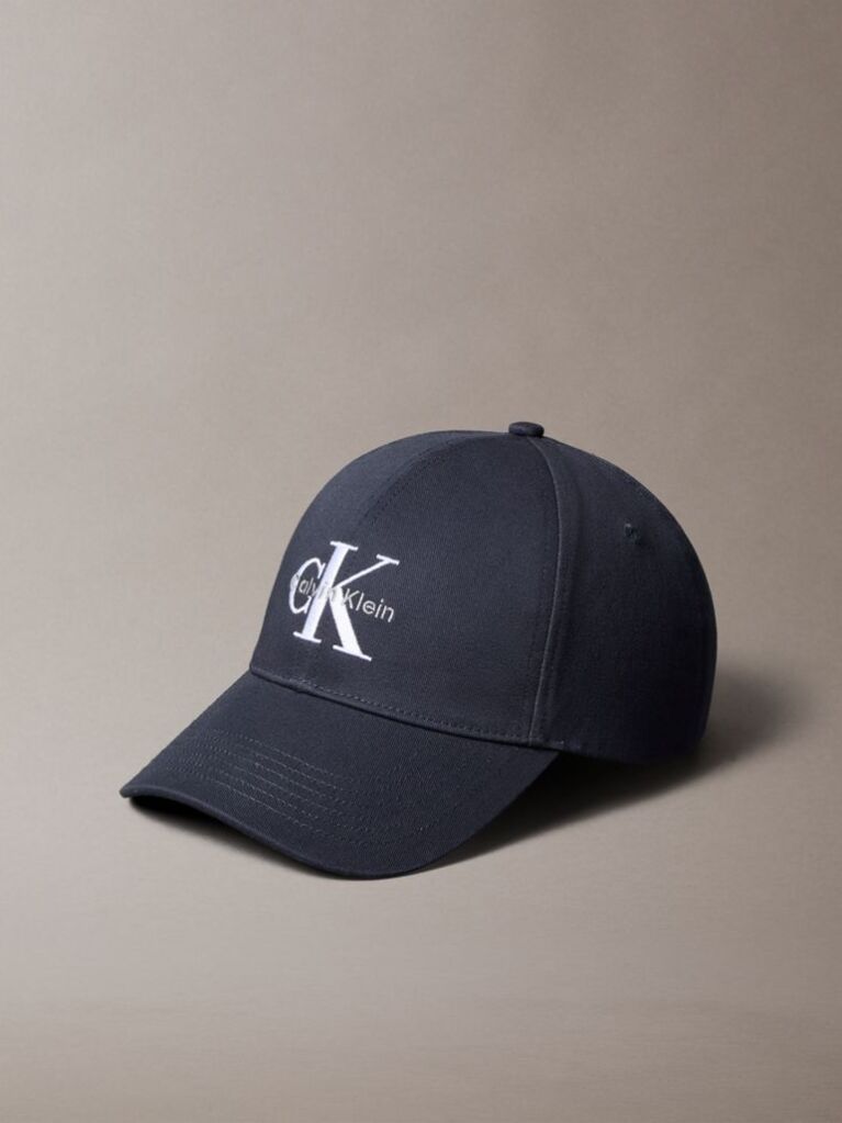Grey Embroidered Monogram Logo Baseball Cap  Men