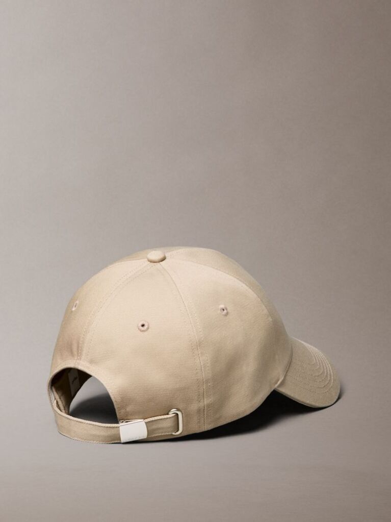 Beige Embroidered Monogram Logo Baseball Cap  Men