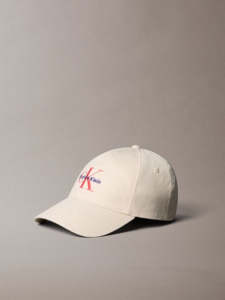 White Cotton Twill Logo Cap  Women