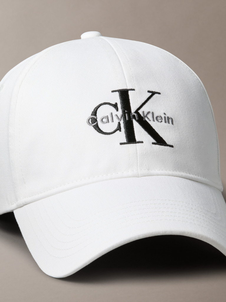 White Cotton Twill Logo Cap  Women
