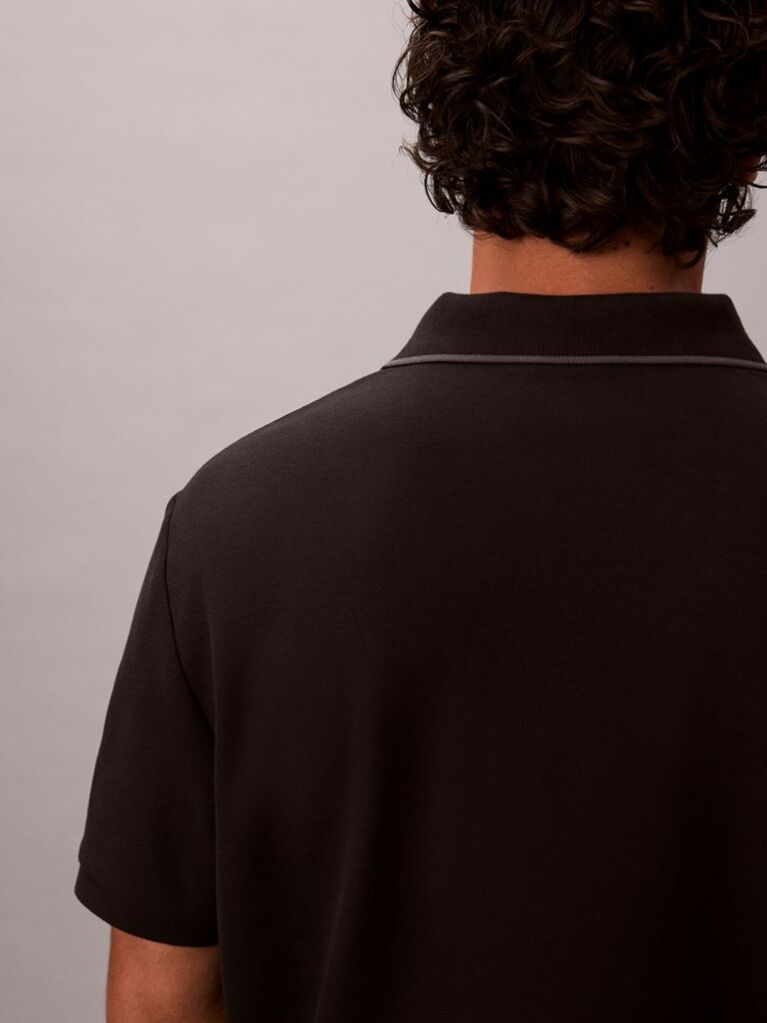 Black Piqué Tipping Polo Shirt  Men