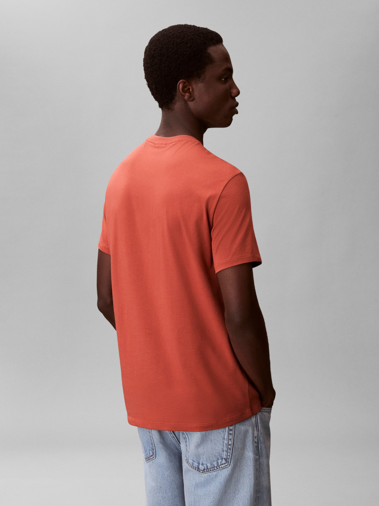 Brown Short Sleeve Stretch Cotton Slim T-Shirt  Men