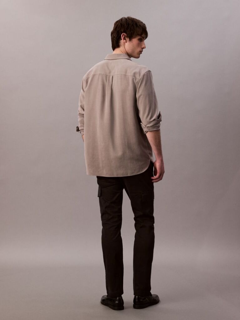 Black Slim Stretch Cargo Trousers  Men