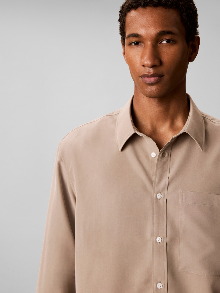 Brown Soft Modal Relaxed Shirt  Men