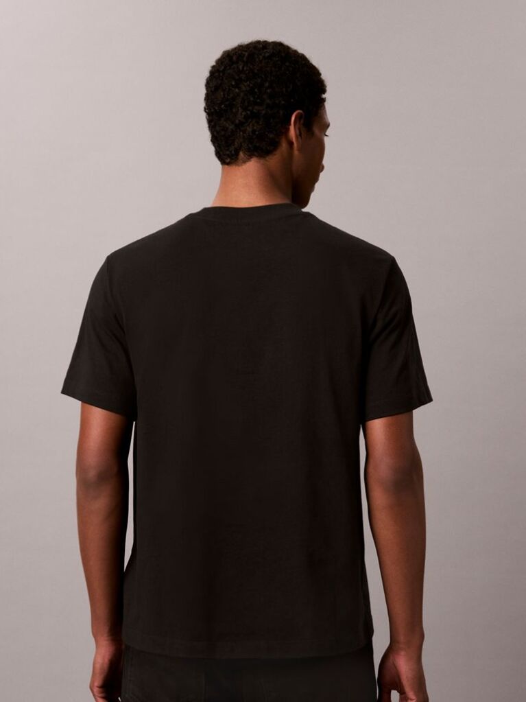 Black Logo Embroidery Crew Neck T-Shirt  Men