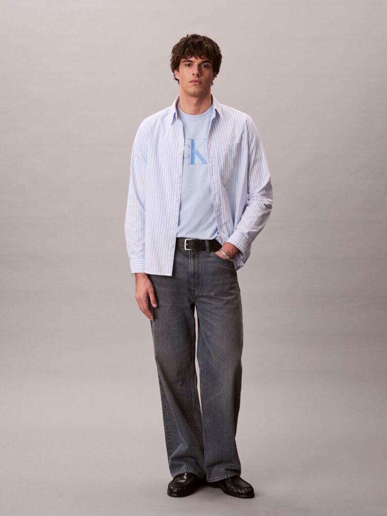 Blue Monogram Logo T-Shirt  Men