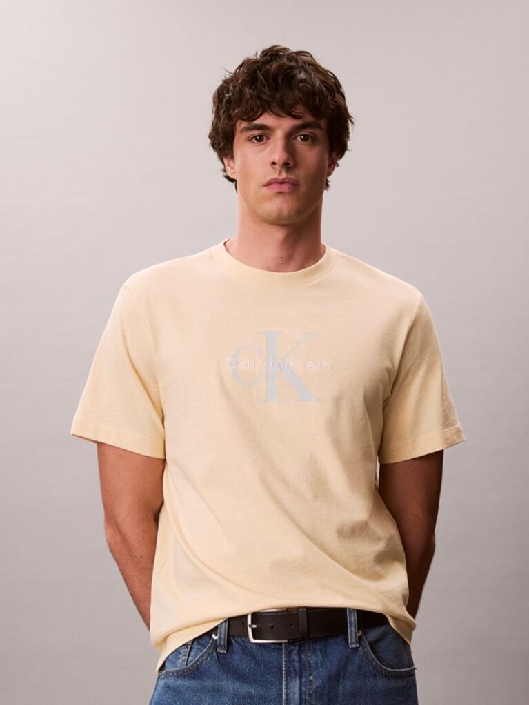 Yellow Monogram Logo T-Shirt  Men