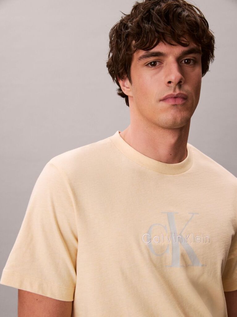 Yellow Monogram Logo T-Shirt  Men