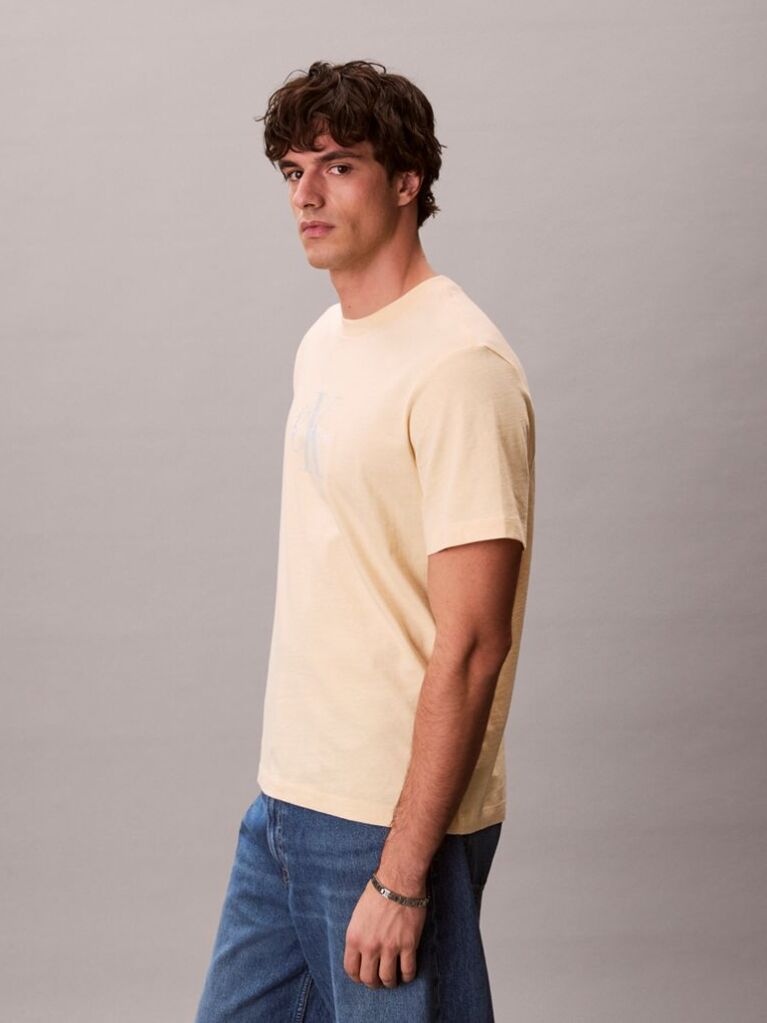 Yellow Monogram Logo T-Shirt  Men