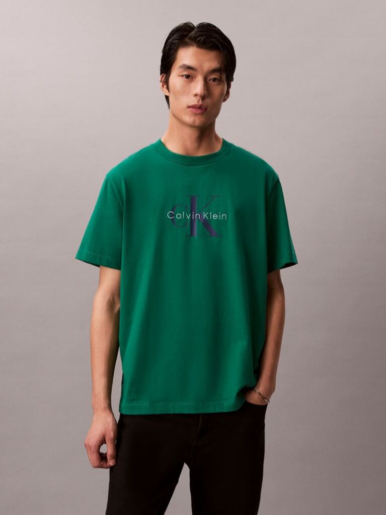Green Monogram Logo T-Shirt  Men