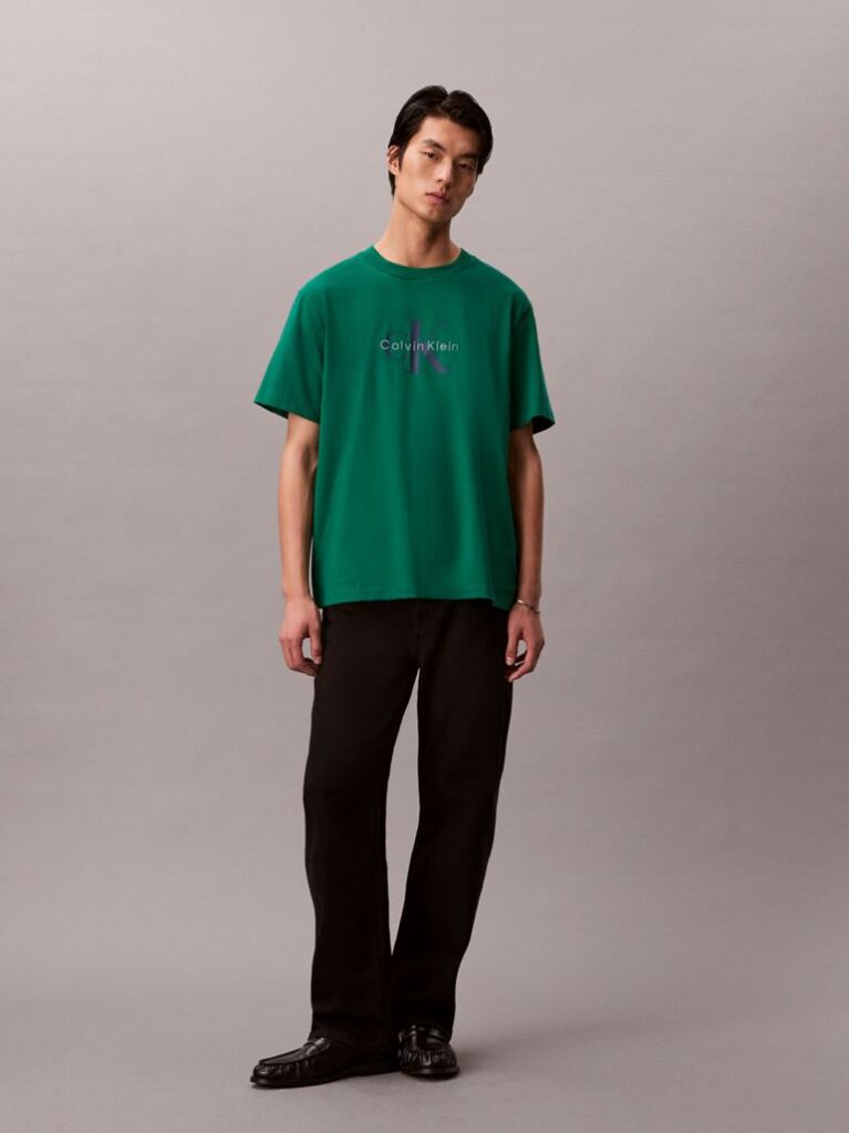 Green Monogram Logo T-Shirt  Men